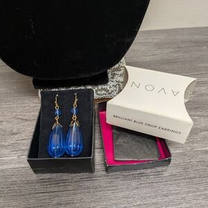 Avon Brilliant Blue Drop Earrings